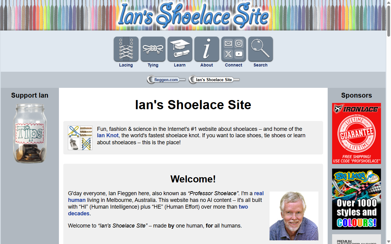 Ian's Shoelace Site