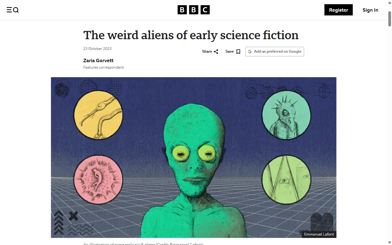 The weird aliens of early science fiction