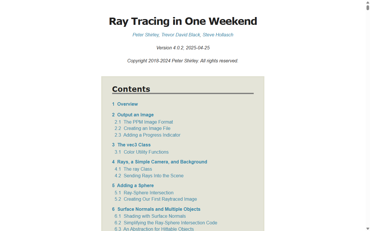 Ray Tracing in One Weekend