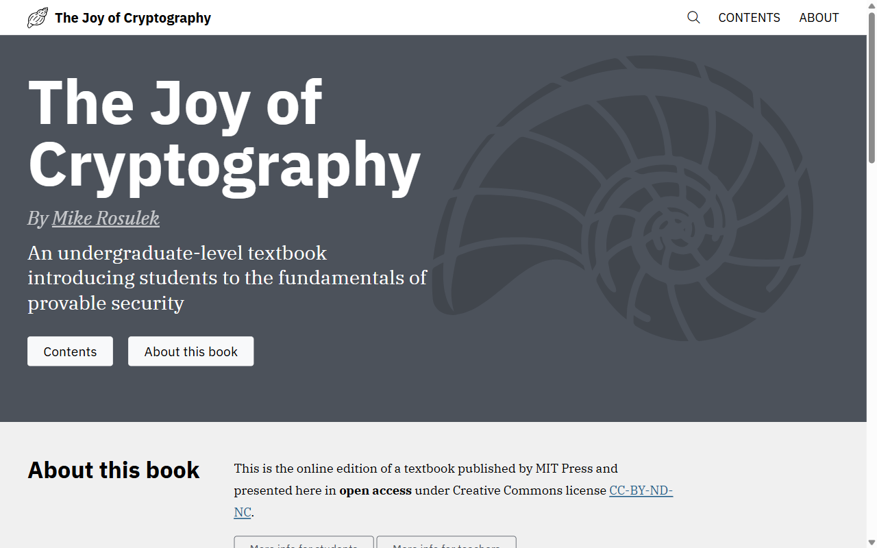The Joy of Cryptography
