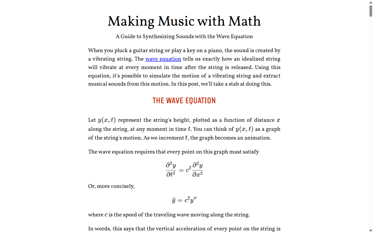 Making Music with Math