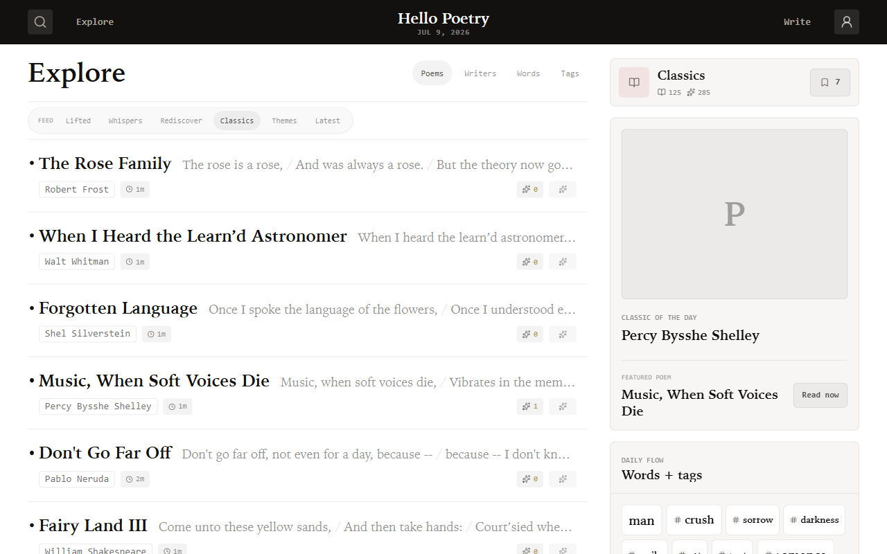 Hello Poetry โ Classics